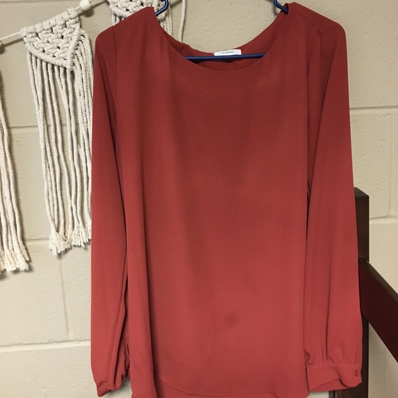 Pleione Tops - Pleione Burnt Orange Blouse